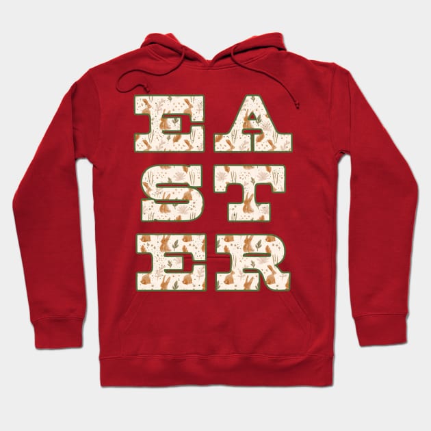 Easter Letters Bunny Pattern Hoodie by Annelie